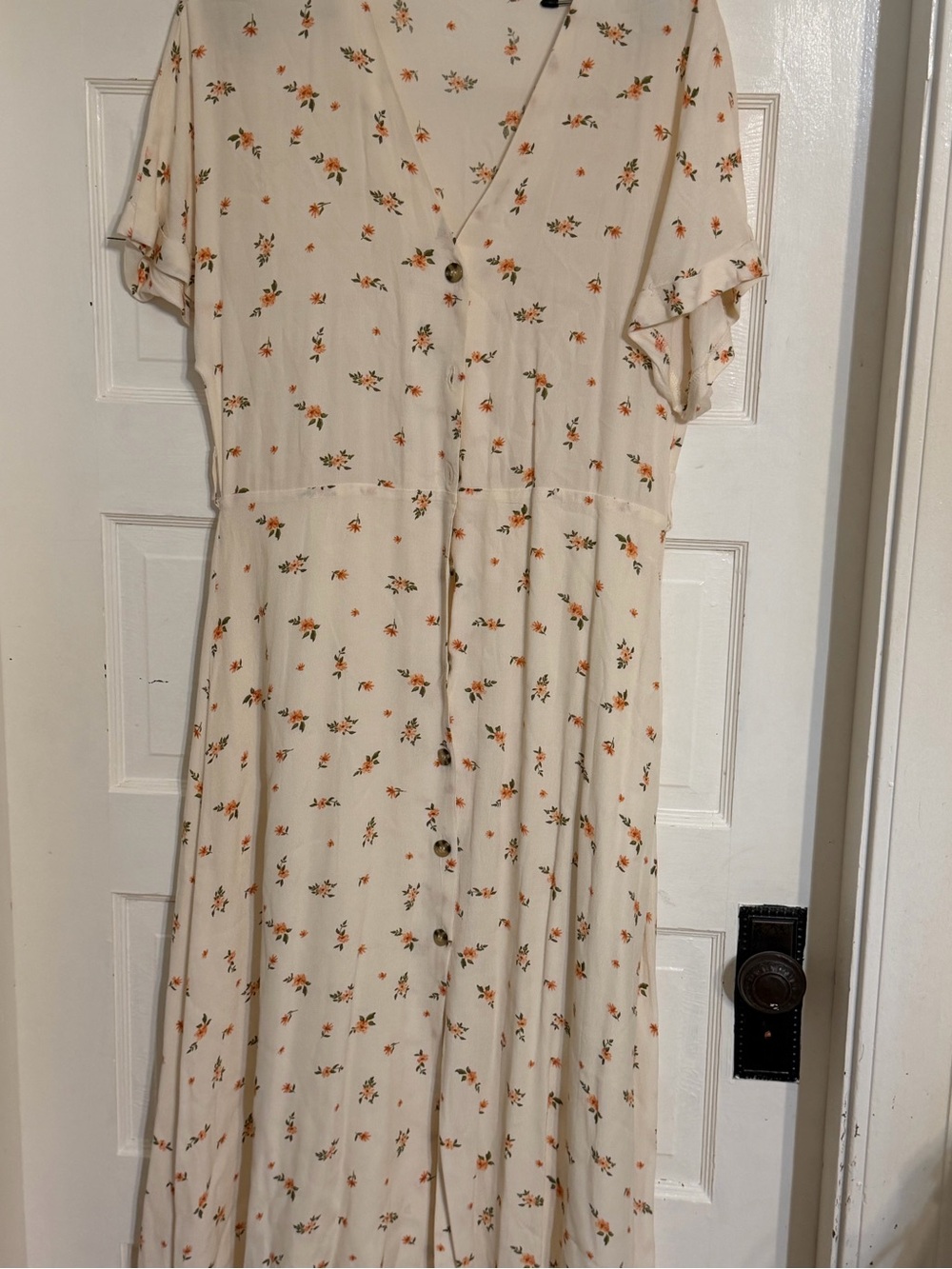 Sophie Rue Cream Maxi Dress with Orange Floral Print